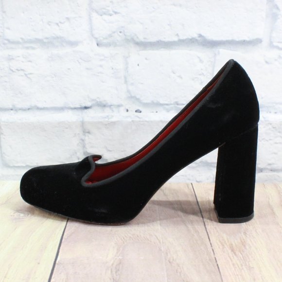 Cole Haan Shoes - COLE HAAN Black Velvet Slip on Air Soles Block Heel Shoes Size 8.5 B